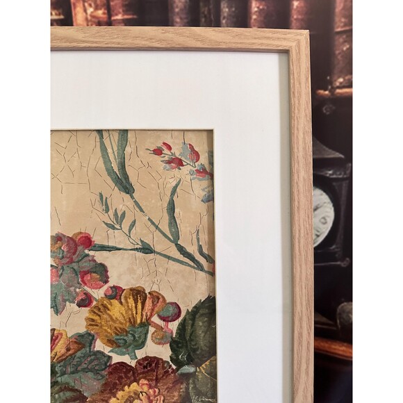 Antique Paul Dumas French Floral Wallpaper Art | Original Framed Behind Glass - Picture 5 of 7